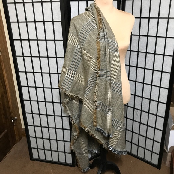 Accessories - 🧣OVERSIZED SHAWL SCARF PLAID 80" x 32" NEUTRAL PASHMINA WRAP, SOFT COZY